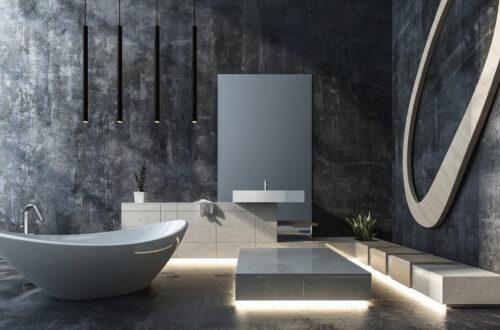 Luxuriöses Badezimmer mit modernen Badmöbeln