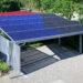 Neues, modernes PV Carport mit halbtransparenten Photovoltaikmodulen