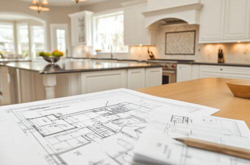 Hausplanung mit Küchendesign im Hintergrund | Entkalkungsanlage